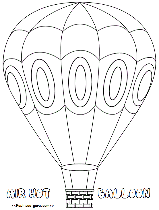 hot air balloon coloring pages free printable